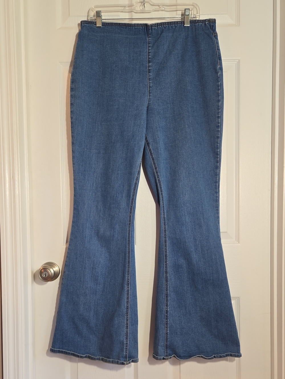 Cato Medium Blue Flared Pull On Jeans Size 16